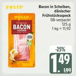 Edeka Bacon in Scheiben, dänischer Frühstücksspeck Angebot