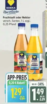 Edeka EDEKA Herzstücke Fruchtsaft oder Nektar Angebot