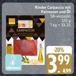 Edeka Rinder Carpaccio mit Parmesan und Öl Angebot