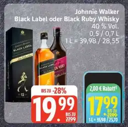 Edeka JOHNNIE WALKER Black Label oder Black Ruby Whisky Angebot
