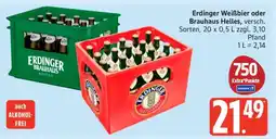 Edeka Erdinger Weißbier oder Brauhaus Helles Angebot