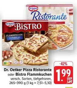 Edeka Dr. Oetker Pizza Ristorante oder Bistro Flammkuchen Angebot
