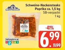 Edeka Schweine-Nackensteaks Paprika ca. 1,5 kg Angebot