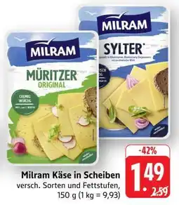 Edeka Milram Käse in Scheiben Angebot