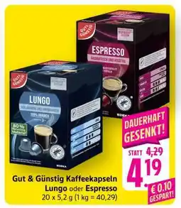 Edeka Gut & Günstig Kaffeekapseln Lungo oder Espresso Angebot