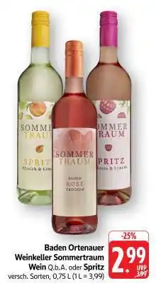 Edeka Baden Ortenauer Weinkeller Sommertraum Wein Q.b.A. oder Spritz Angebot