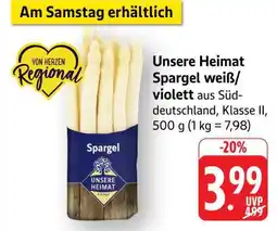 Edeka Unsere Heimat Spargel weiß/violett Angebot