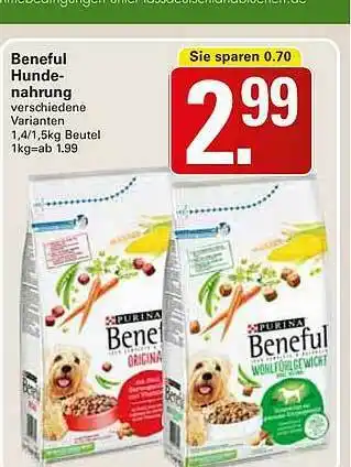 WEZ Beneful Hundenahrung Angebot