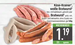 Edeka Käse-Krainer, weiße Bratwurst Angebot