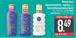 Edeka Nivea Sun Sonnenmilch, -spray oder Gesichtssonnencreme Angebot