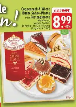 Edeka Coppenrath & Wiese Bunte Sahne Platte oder Festtagstorte Angebot