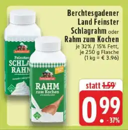 Edeka Berchtesgadener Land Feinster Schlagrahm oder Rahm zum Kochen Angebot