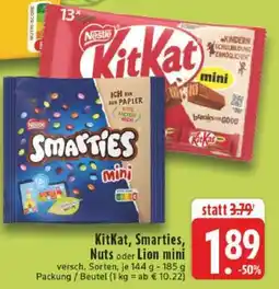Edeka KitKat, Smarties, Nuts oder Lion mini Angebot