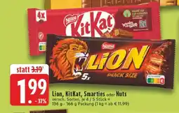 Edeka Lion, KitKat, Smarties oder Nuts Angebot