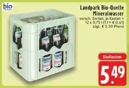 Edeka Landpark Bio-Quelle Mineralwasser Angebot