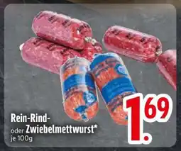 Edeka Rein-Rind- oder Zwiebelmettwurst Angebot