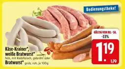 Edeka Käse-Krainer, weiße Bratwurst, Bratwurst Angebot