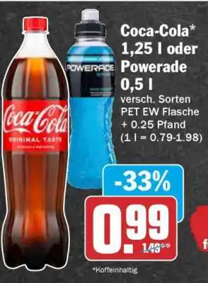 HIT Coca-Cola* 1,25 l oder Powerade 0,5 l Angebot