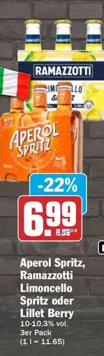 HIT Aperol Spritz, Ramazzotti Limoncello Spritz oder Lillet Berry Angebot