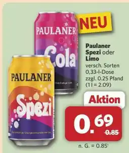 Combi Paulaner Spezi oder Limo Angebot
