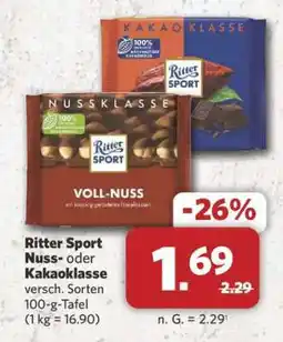 Combi Ritter Sport Nuss- oder Kakaoklasse Angebot