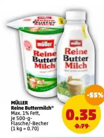 PENNY Müller Reine Buttermilch 500g Angebot