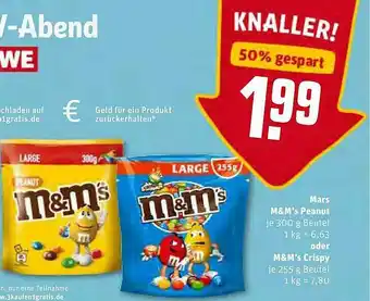 REWE Kaufpark Mars M&m's Peanut Oder Crispy Angebot