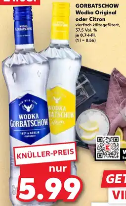 Kaufland GORBATSCHOW Wodka Original oder Citron Angebot