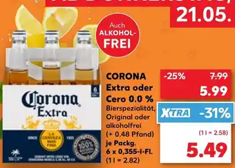 Kaufland CORONA Extra oder Cero 0.0% Angebot