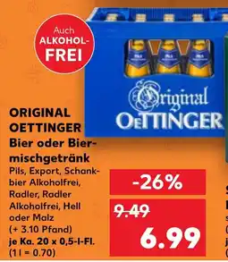 Kaufland ORIGINAL OETTINGER Bier oder Biermischgetränk Angebot