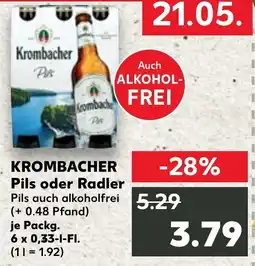 Kaufland Krombacher Pils oder Radler Angebot