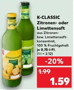 Kaufland K-CLASSIC Zitronen- oder Limettensaft Angebot