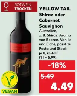 Kaufland YELLOW TAIL Shiraz oder Cabernet Sauvignon Angebot