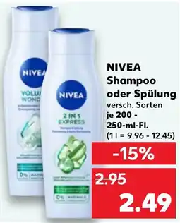 Kaufland NIVEA Shampoo oder Spülung Angebot