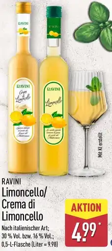 Aldi Nord RAVINI Limoncello/ Crema di Limoncello Angebot