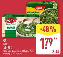Aldi Nord IGLO Spinat Angebot