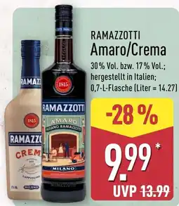 Aldi Nord RAMAZZOTTI Amaro/Crema Angebot