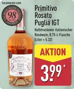 Aldi Nord Primitivo Rosato Puglia IGT Angebot
