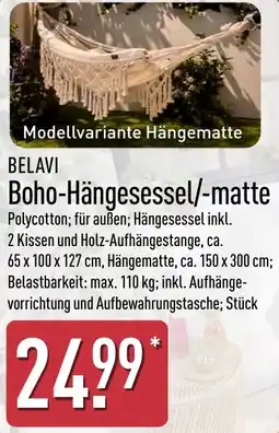 Aldi Nord BELAVI Boho-Hängesessel/-matte Angebot