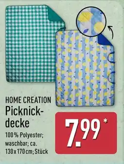 Aldi Nord HOME CREATION Picknickdecke Angebot
