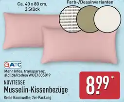 Aldi Nord NOVITESSE Musselin-Kissenbezüge Angebot