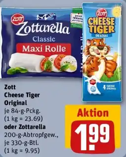 REWE Zott Cheese Tiger Original oder Zottarella Angebot