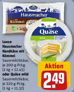 REWE Loose Hausmacher Handkäse mit Kümmel oder Quäse mild Angebot