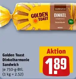 REWE Golden Toast Dinkelharmonie Sandwich Angebot