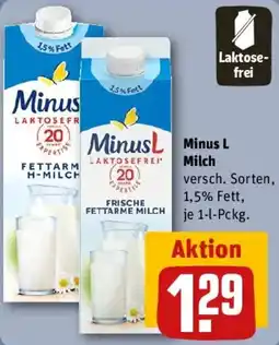 REWE Minus L Milch Angebot