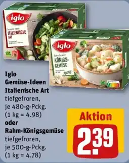 REWE Iglo Gemüse-Ideen Italienische Art oder Rahm-Königsgemüse Angebot