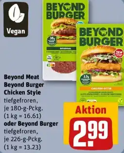 REWE Beyond Meat Beyond Burger Chicken Style oder Beyond Burger Angebot