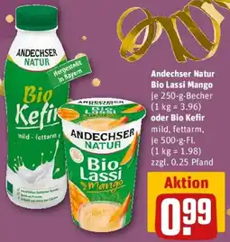 REWE Andechser Natur Bio Lassi Mango oder Bio Kefir Angebot