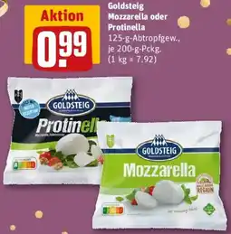 REWE Goldsteig Mozzarella oder Protinella Angebot