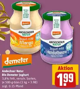 REWE demeter Andechser Natur Bio Demeter Joghurt Angebot